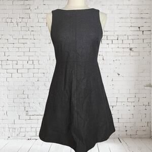 Ali Ro Fit & Flare Dress Sleeveless Gray Wool Blend‎ Sz 4 Minimalist Career